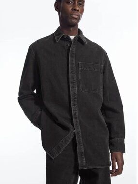 COS Men's Oversized Black Denim Shirt - Size S